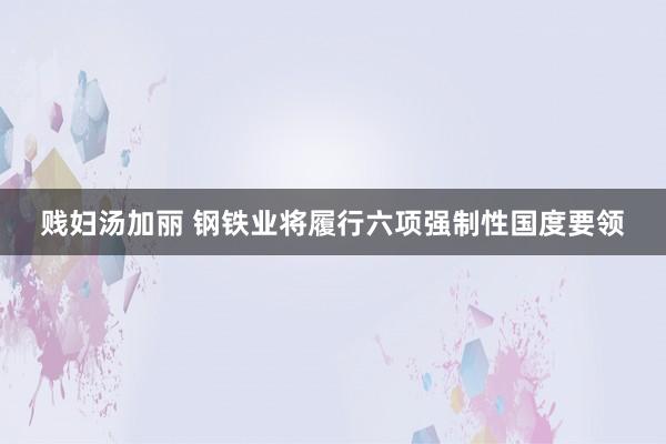 贱妇汤加丽 钢铁业将履行六项强制性国度要领