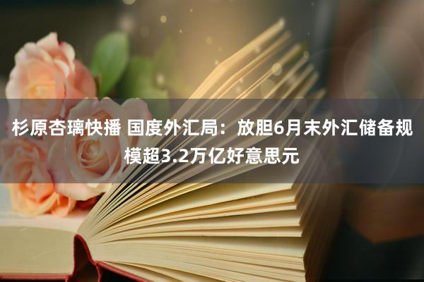 杉原杏璃快播 国度外汇局：放胆6月末外汇储备规模超3.2万亿好意思元