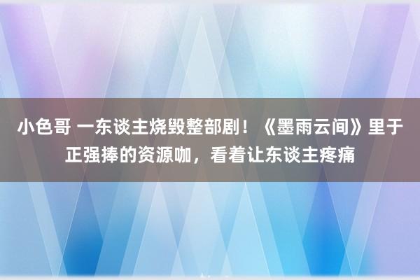 小色哥 一东谈主烧毁整部剧！《墨雨云间》里于正强捧的资源咖，看着让东谈主疼痛