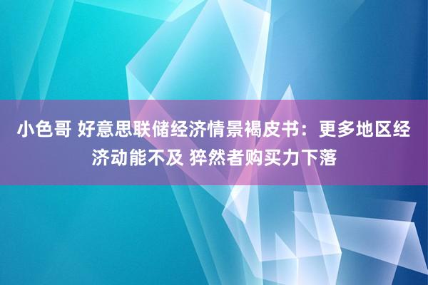 小色哥 好意思联储经济情景褐皮书：更多地区经济动能不及 猝然者购买力下落