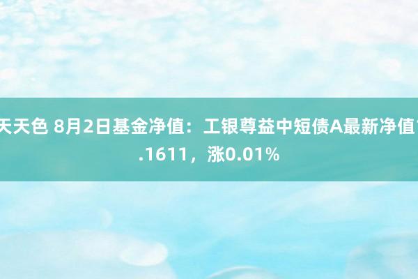 天天色 8月2日基金净值：工银尊益中短债A最新净值1.1611，涨0.01%