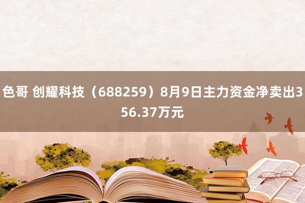 色哥 创耀科技（688259）8月9日主力资金净卖出356.37万元