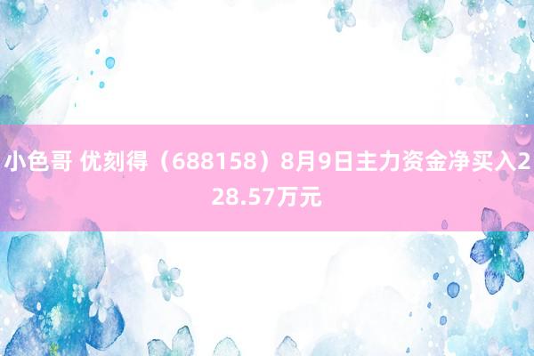 小色哥 优刻得（688158）8月9日主力资金净买入228.57万元