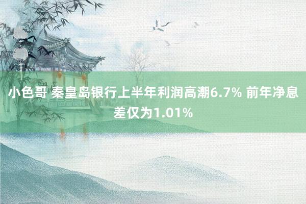 小色哥 秦皇岛银行上半年利润高潮6.7% 前年净息差仅为1.01%