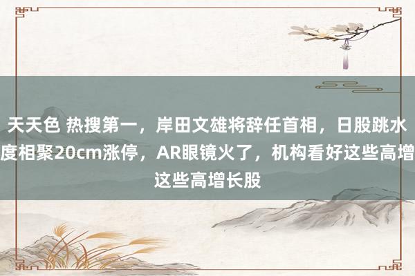 天天色 热搜第一，岸田文雄将辞任首相，日股跳水！一度相聚20cm涨停，AR眼镜火了，机构看好这些高增长股