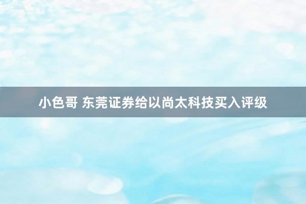 小色哥 东莞证券给以尚太科技买入评级