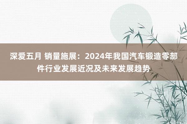 深爱五月 销量施展：2024年我国汽车锻造零部件行业发展近况及未来发展趋势