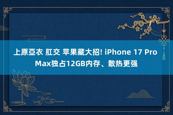 上原亞衣 肛交 苹果藏大招! iPhone 17 Pro Max独占12GB内存、散热更强