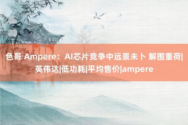 色哥 Ampere：AI芯片竞争中远景未卜 解围重荷|英伟达|低功耗|平均售价|ampere