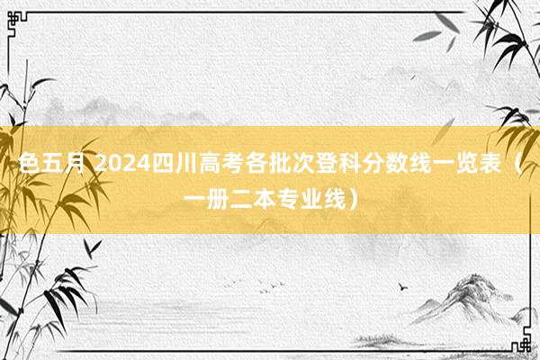 色五月 2024四川高考各批次登科分数线一览表（一册二本专业线）